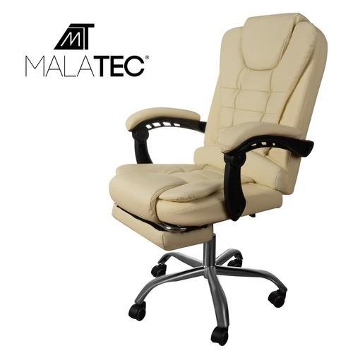 Biuro kėdė su atrama kojoms - balta Malatec 23287 dizainas ergonomiškas