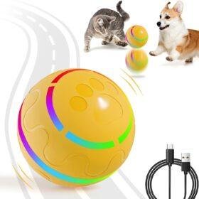 Interaktyvus šunų žaislinis kamuolys su LED blykste