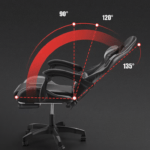 Biuro Žaidimų Kėdė Ir Kojų Atrama Iki 150 kg Pilka/Juoda - Image 5