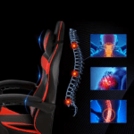 Biuro Žaidimų Kėdė Ir Kojų Atrama Iki 150 kg Raudona/Juoda - Image 5