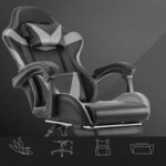 Biuro Žaidimų Kėdė Ir Kojų Atrama Iki 150 kg Pilka/Juoda - Image 7