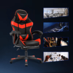 Biuro Žaidimų Kėdė Ir Kojų Atrama Iki 150 kg Raudona/Juoda - Image 4