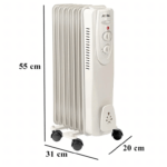 Alyva Užpildytas Elektrinis Radiatorius Su Energiją Taupančiu Termostatu, 1500 W, 7 Briaunų - Image 6