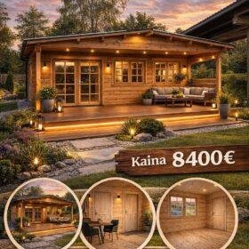 Namelis 6x6 -2 kambariai plius terasa 2metru